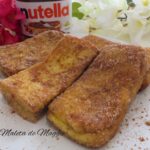 Rollitos de tostadas francesas rellenas de Nutella 