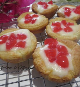 mini tartaletas de limón y cerezas