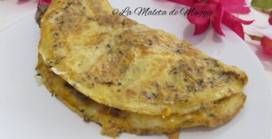 Tortilla de champiñones y queso