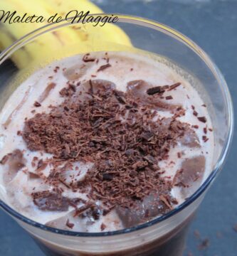 batido de chocolate y plátano