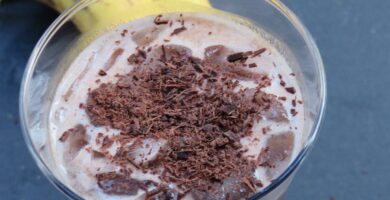 batido de chocolate y plátano