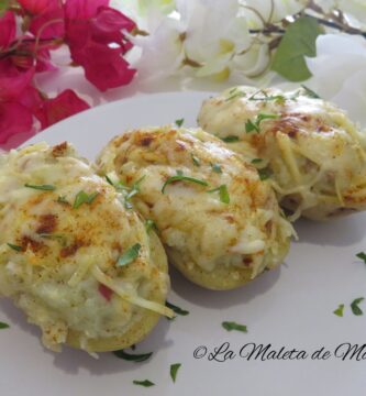 patatas rellenas de jamón y queso