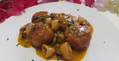 albóndigas con calamares