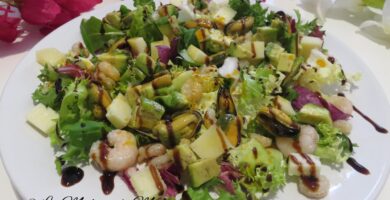 Ensalada de gambas y mejillones