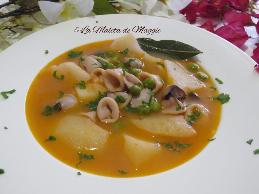 Guiso de patatas con calamares