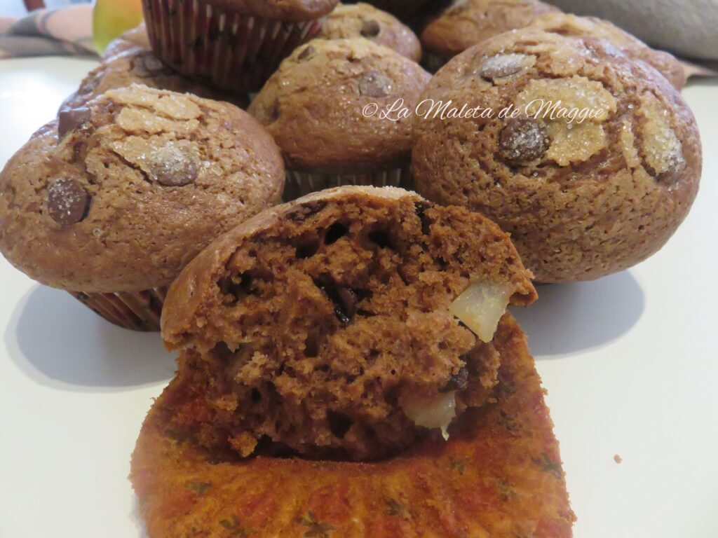 Muffins de chocolate y pera