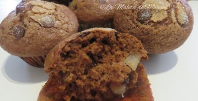 Muffins de chocolate y pera