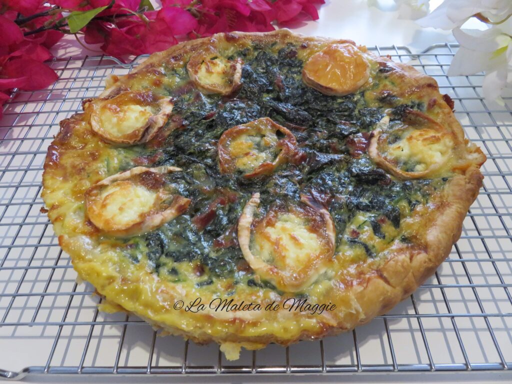 quiche de espinacas, bacon y queso