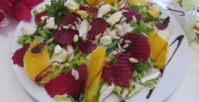 ensalada de naranja y remolacha