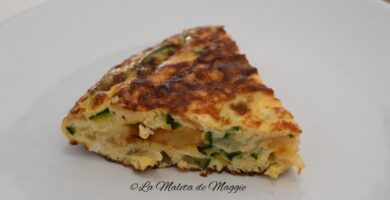 Tortilla de patata cebolla y calabacín